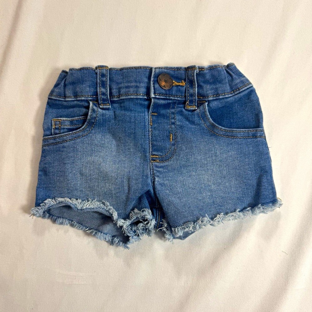 Garanimals Girls Denim Shorts 18-24M Blue Button Closure Solid Pockets